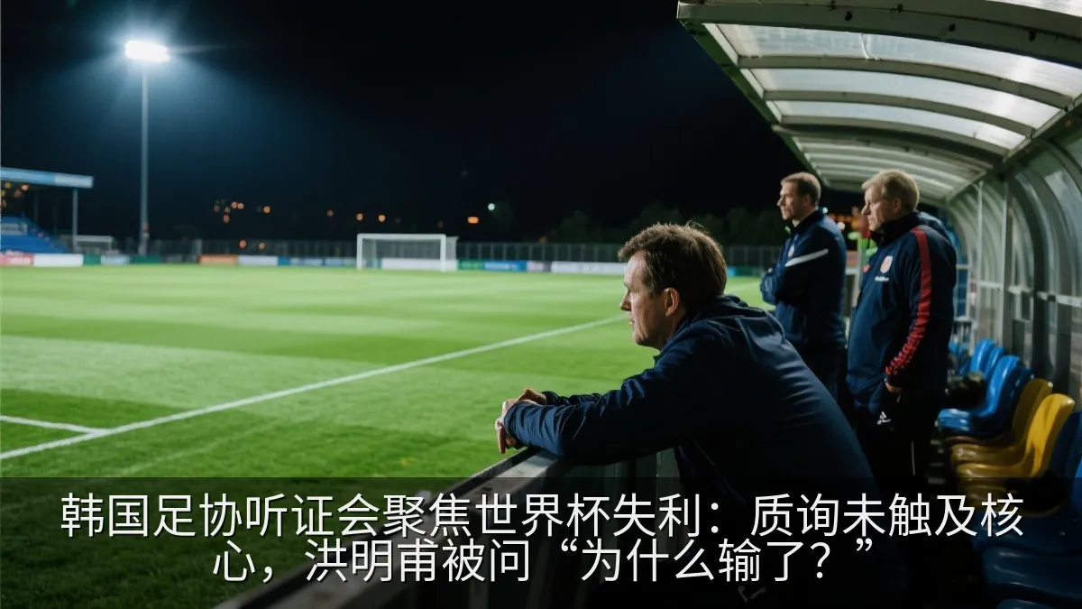足球场边教练组观察比赛的场景
